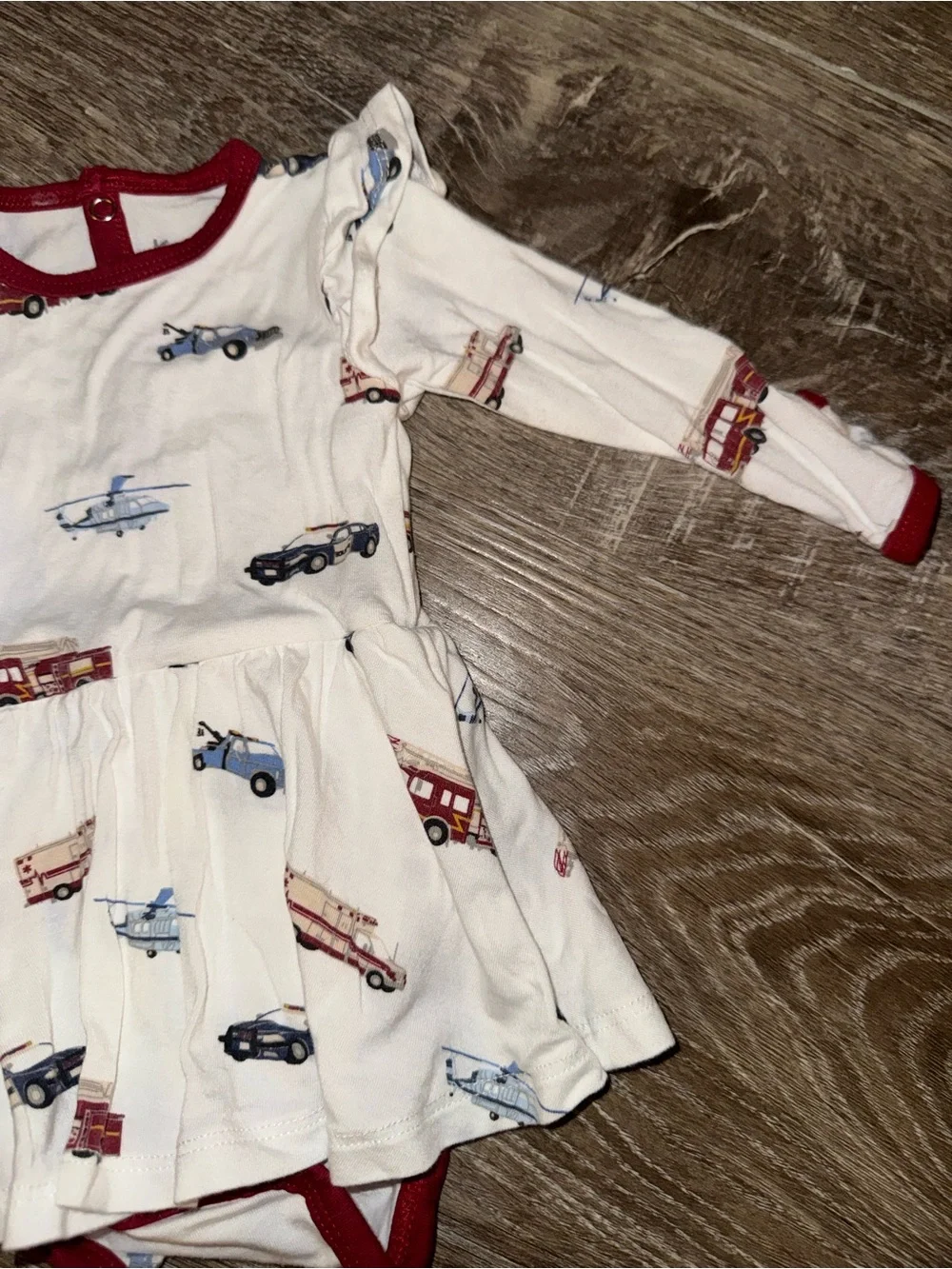 🚓🚒 Kyte Baby First Responder Twirl Bodysuit Dress – Size 0/3 Months | EC 🚒🚑